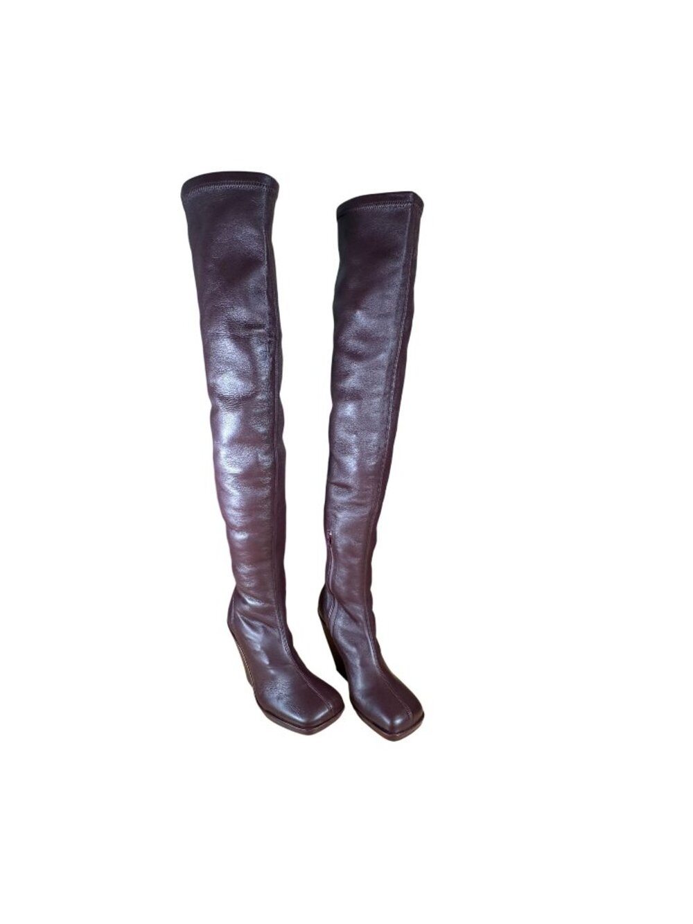 Khaite Morgan Over The Knee Boots Deep Wine Maroon Red Size 41